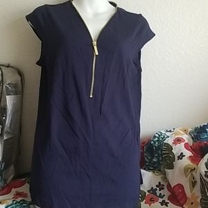 Michael kors top navy blue sz Medium sleeveless